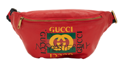 Coco Captain Logo Belt Bag, Leather, Red, 19830, DB, 2*